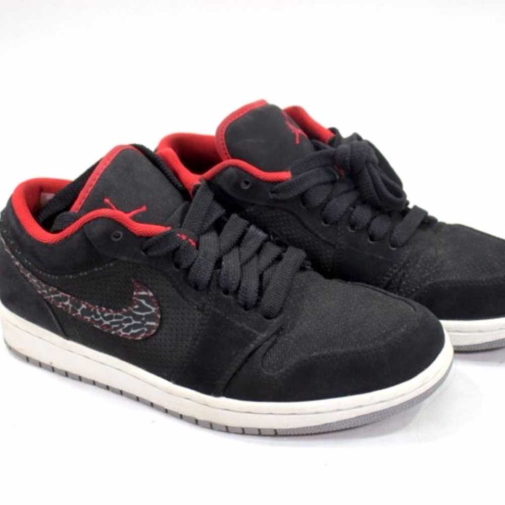 Air Jordan 1 Phat Low - Black Elephant Red accent