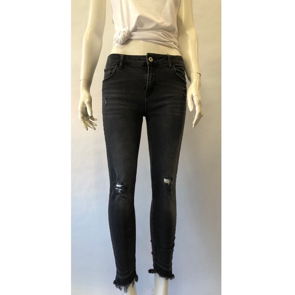 black ripped jeans size 8