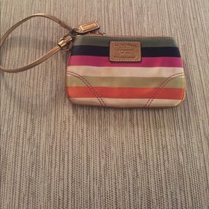 Stripped Coach Wristlet