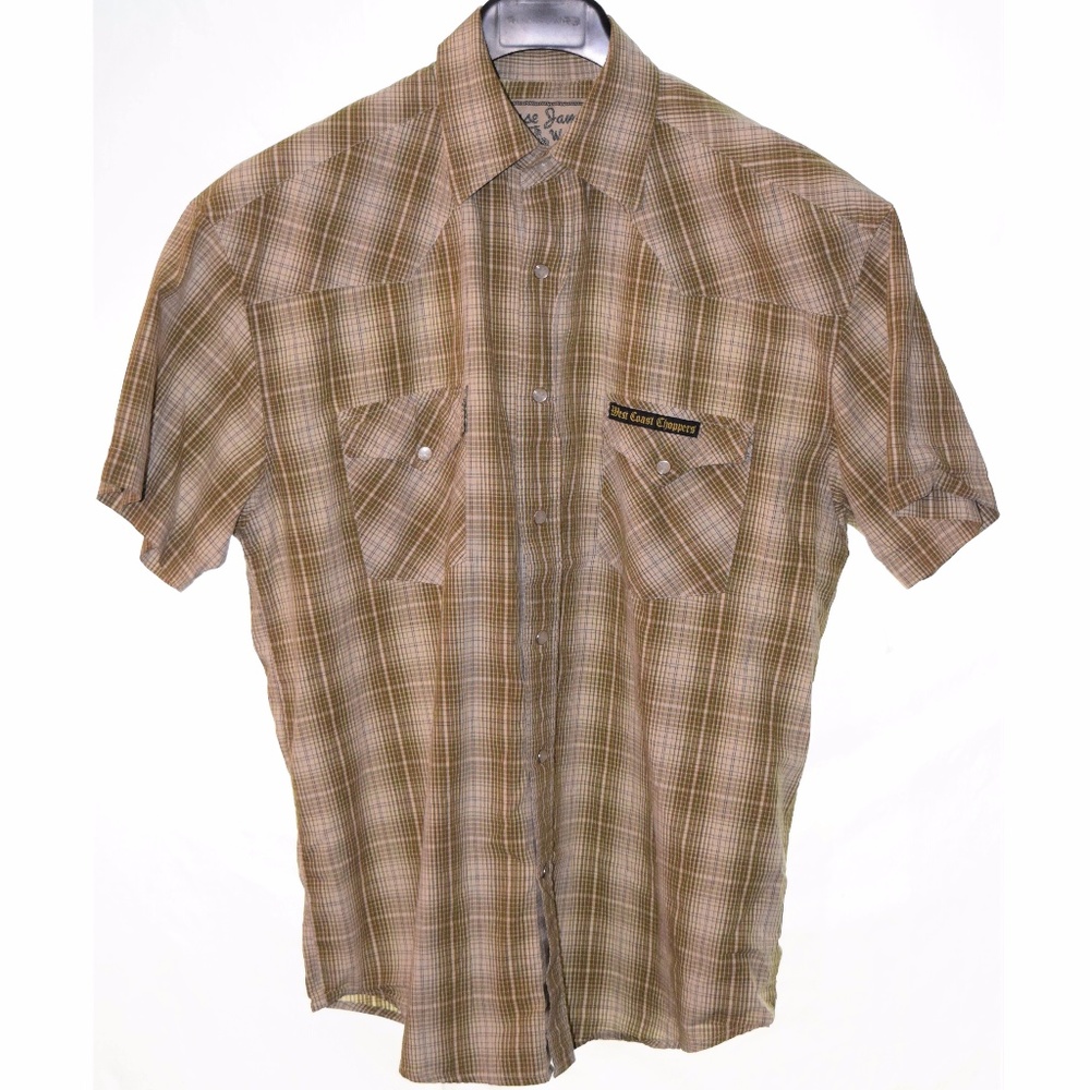 Jesse James Medium Beige Pearl Snap Shirt