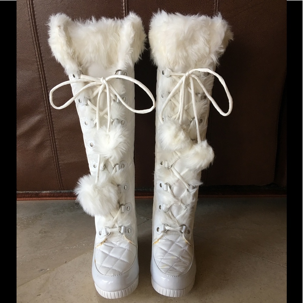 Bebe Sport So Sexy II White Snow Boot Size 8 - Picture 1 of 8