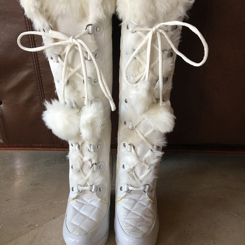 Bebe Sport So Sexy II White Snow Boot Size 8 - Picture 6 of 8