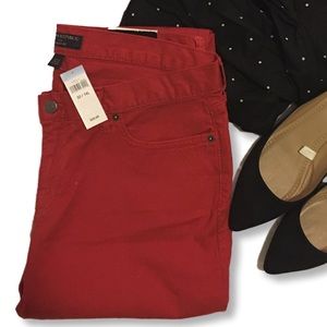 NWT Banana Republic Red Skinny Fit Pants