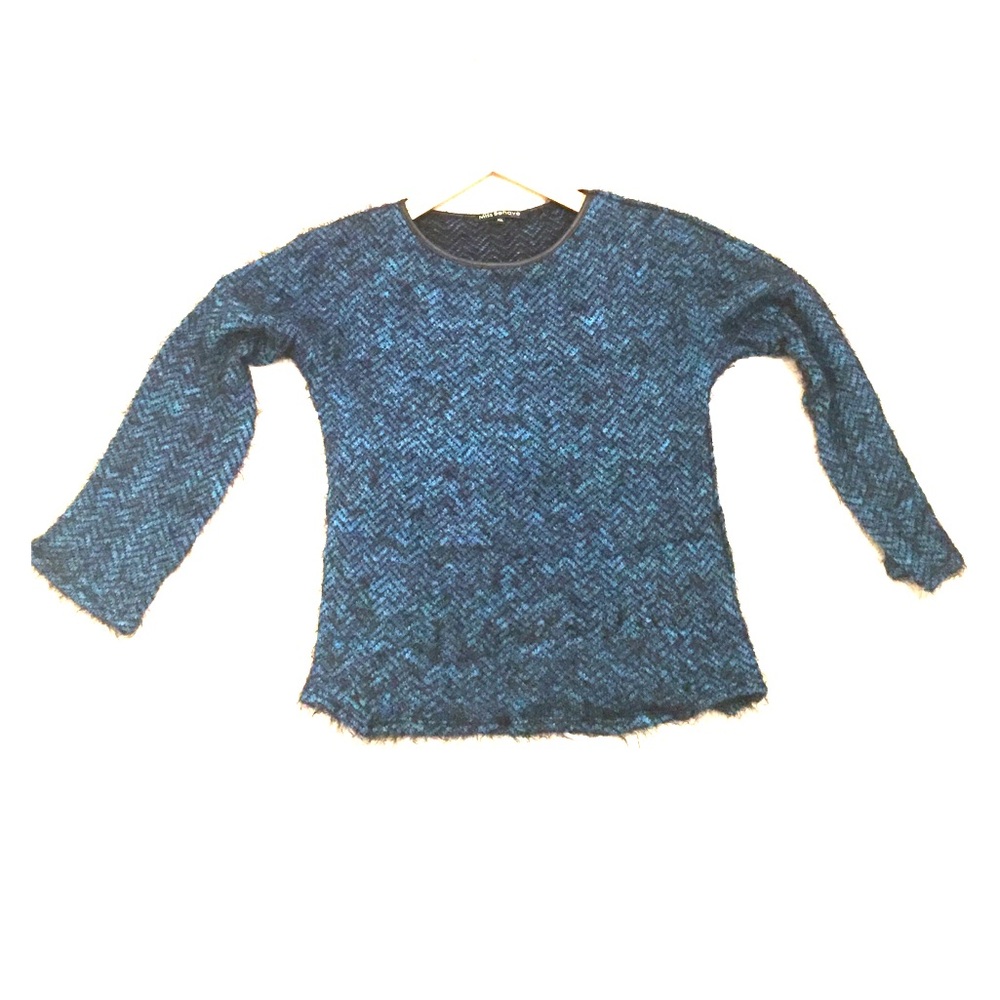 Teal and black tween girls sweater