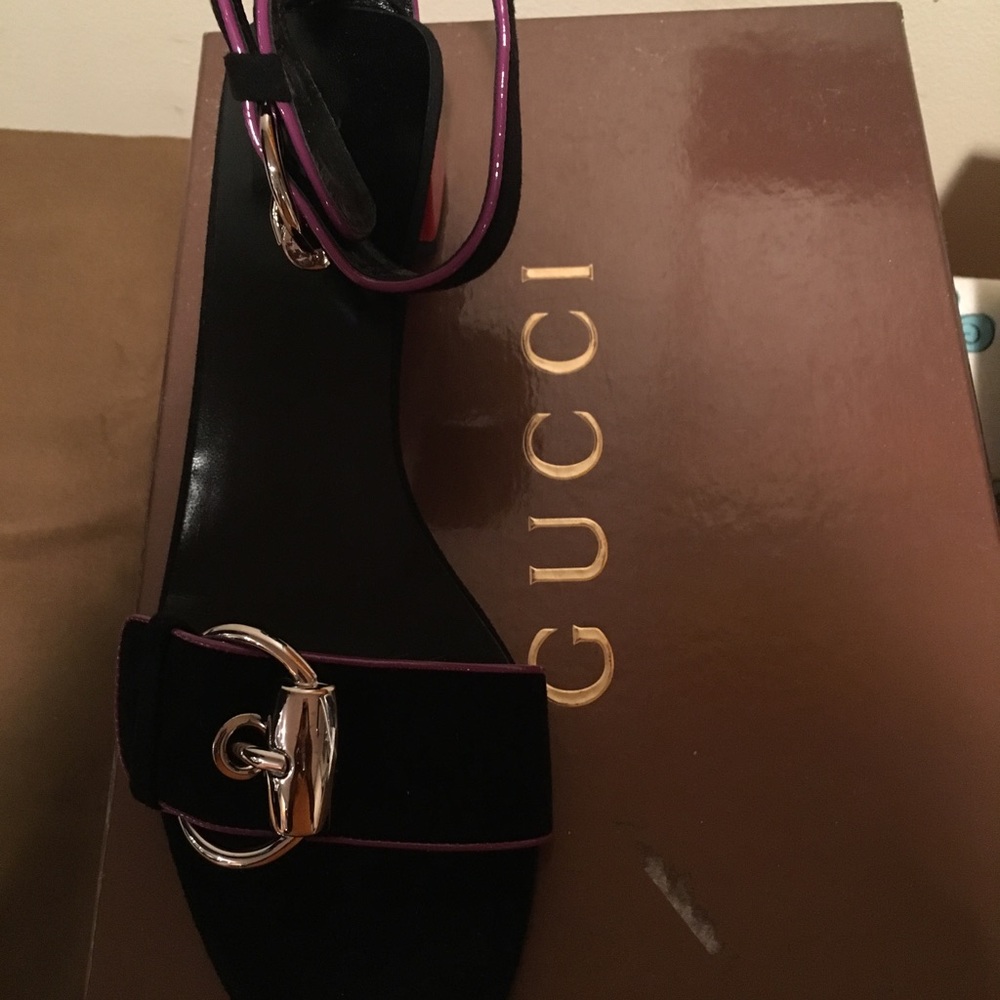 Gucci sandals. Brand new. Black Suede. Size 7.5