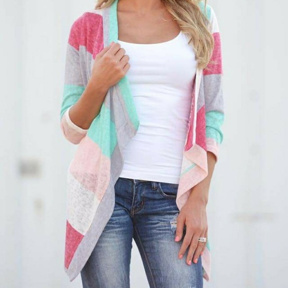 Sweaters - Stripe cardigan