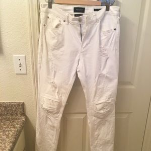 Pacsun white skinny distressed jeans