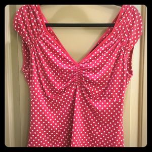 BCBG Red Polkadot Sweetheart Top