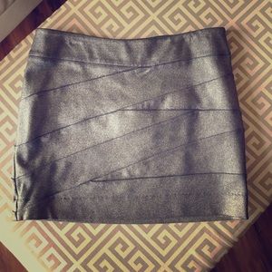Metallic Banded Mini Skirt