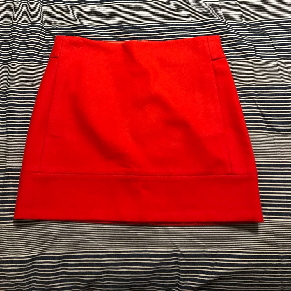 NWT J Crew orange wool mini skirt with pockets