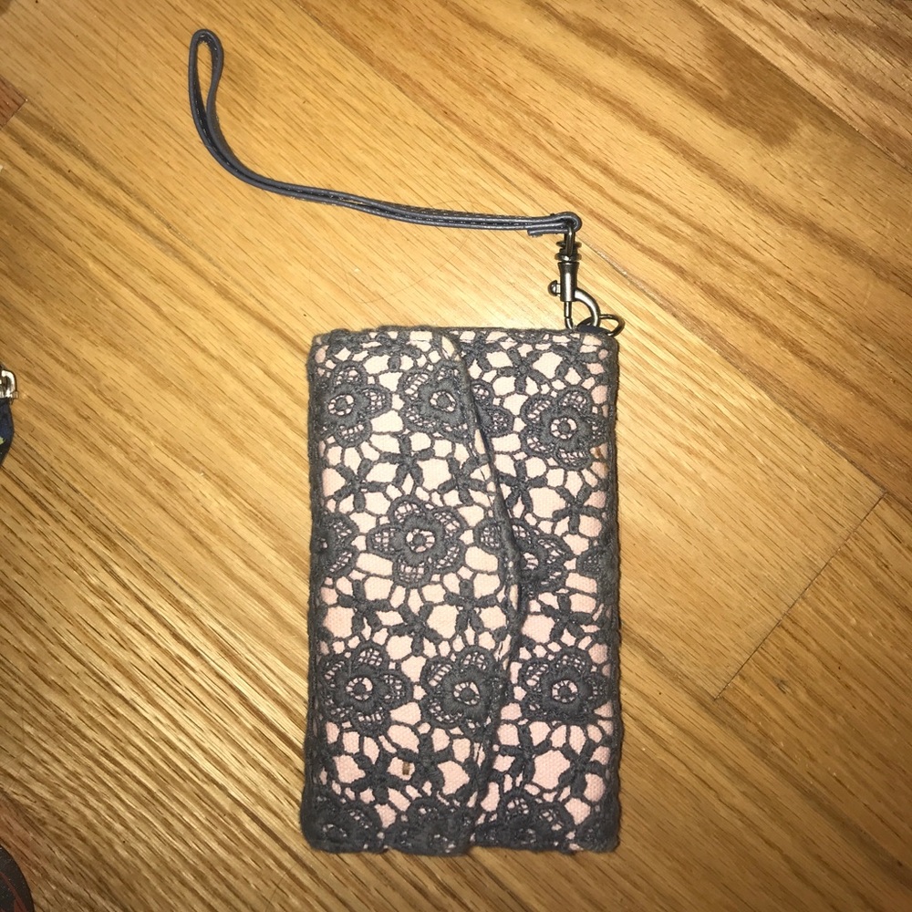 pink/gray wallet/phone case