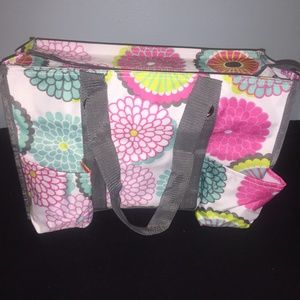 Thirty One Zip Top Organizing Tote in Bubble Bloom