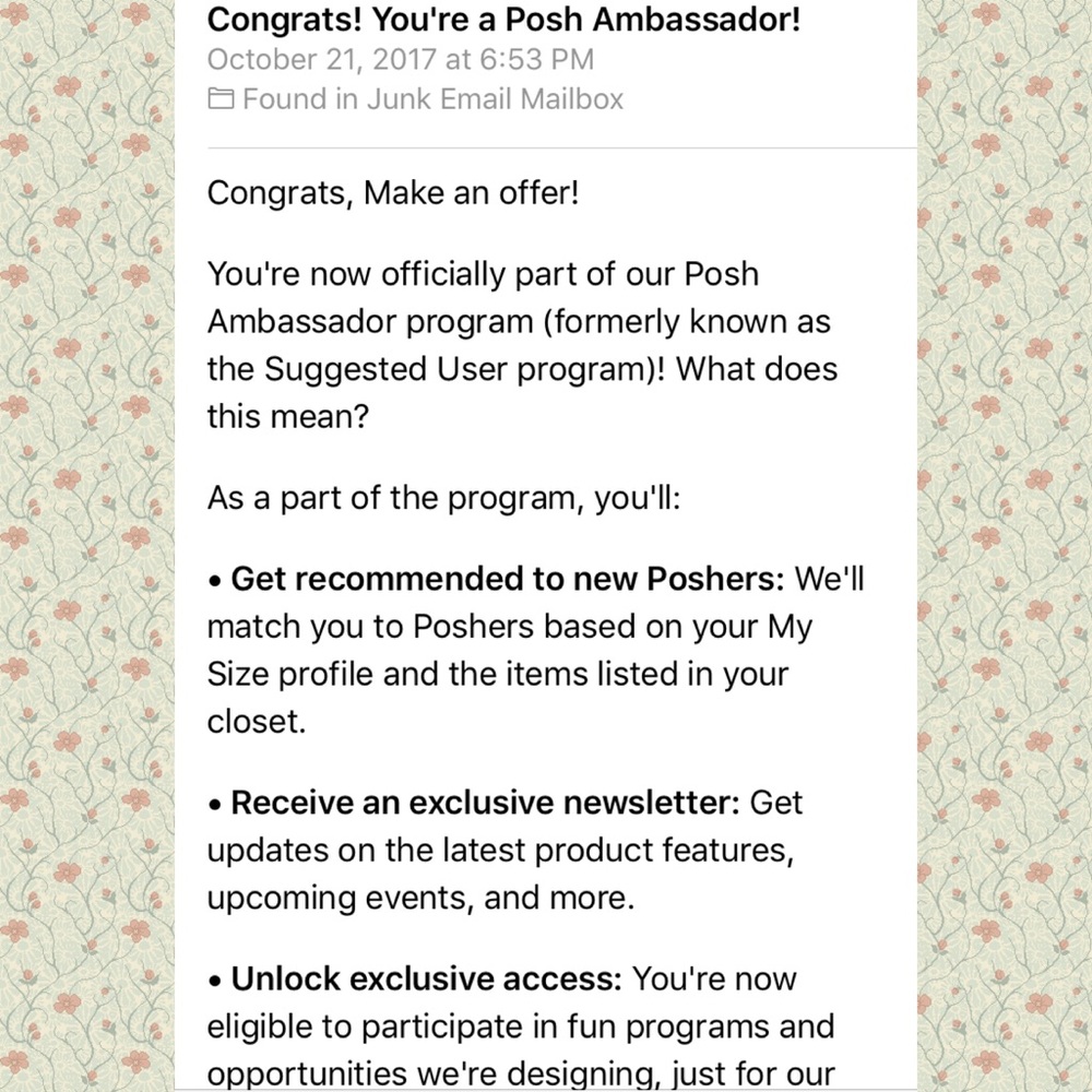 IM A POSH AMBASSADOR! 😍❤🎉