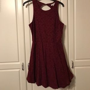 Cotton On Maroon Lace Skater Dress