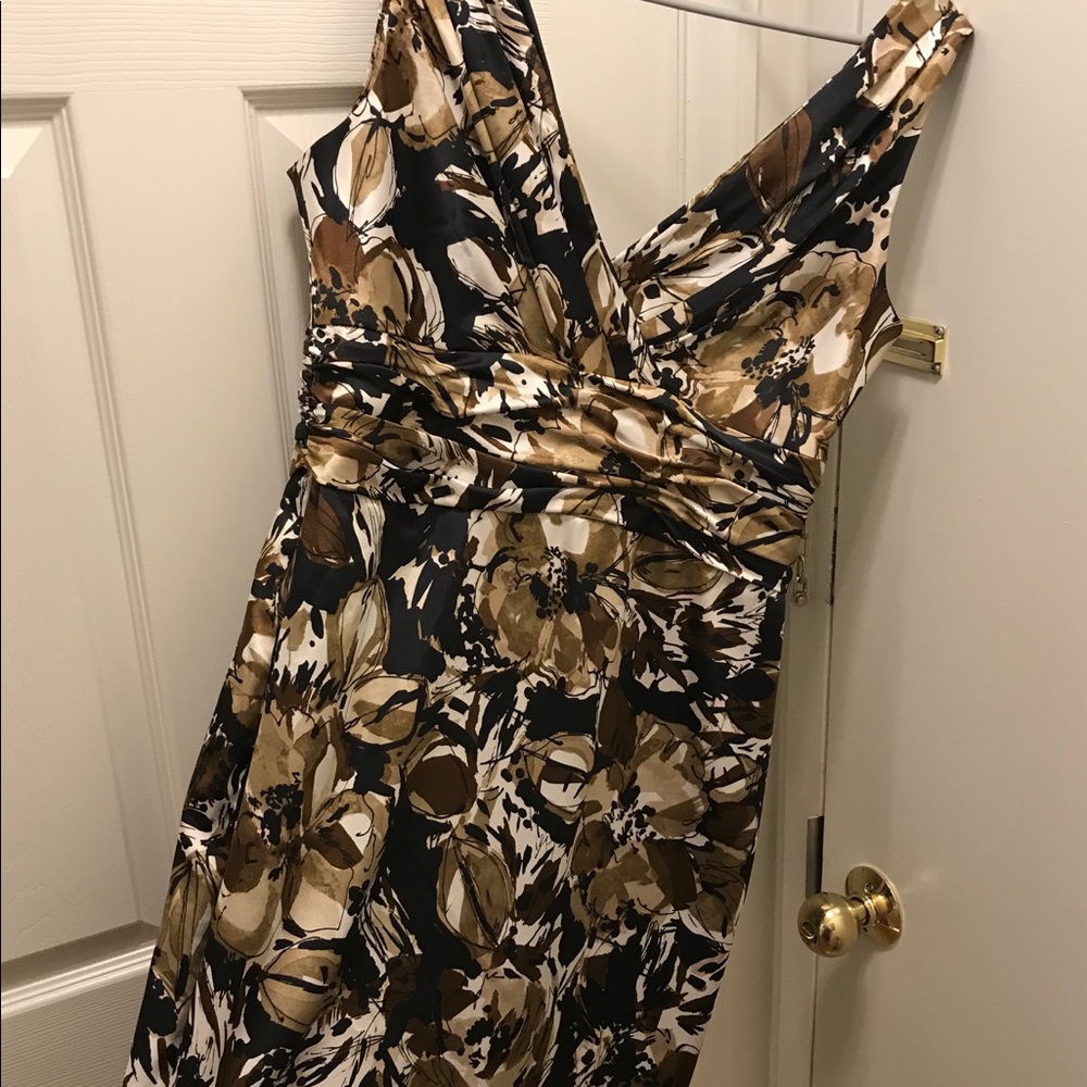Women’s size 10 brown & black knee length dress