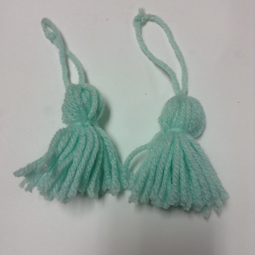 2 Seafoam Green Tassels