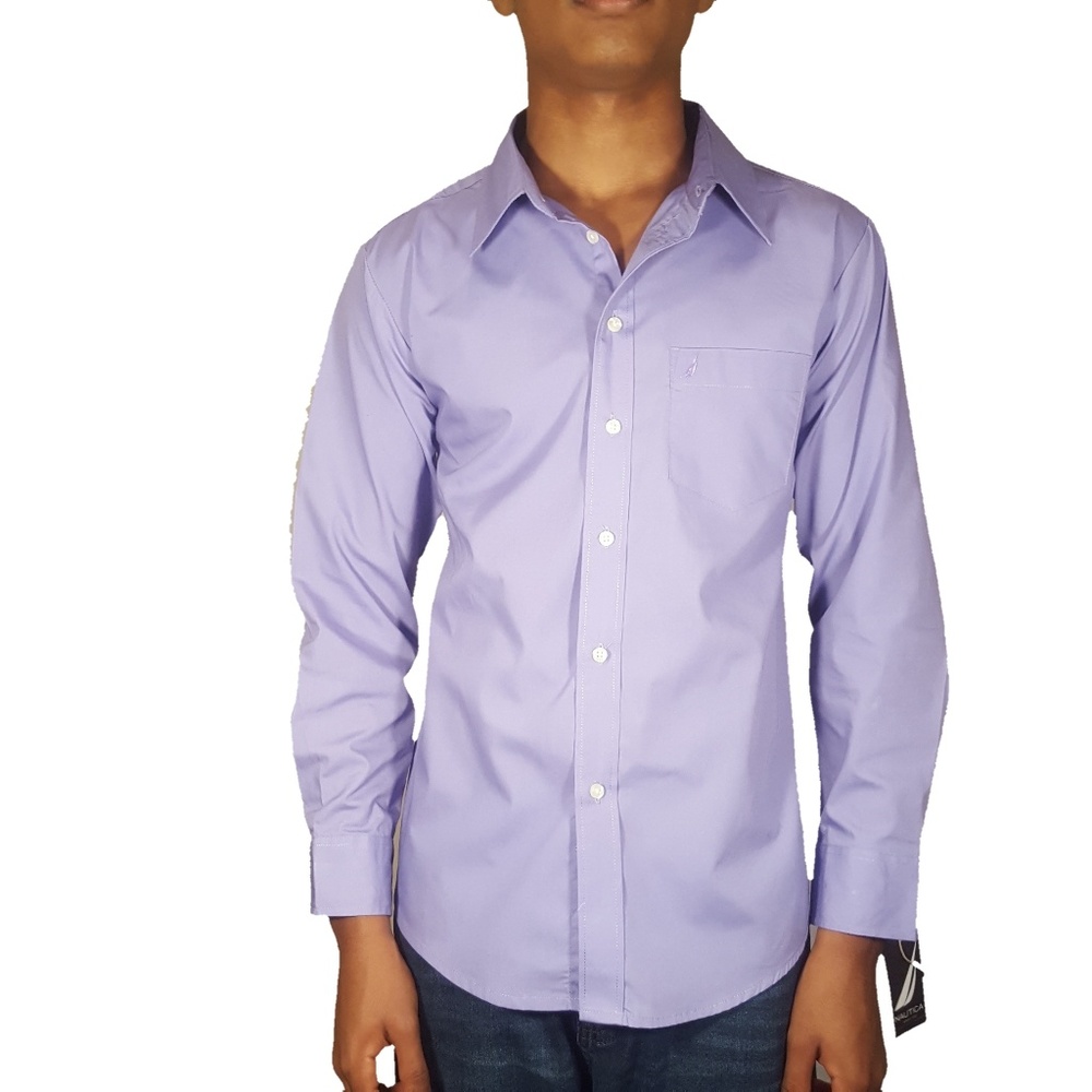 Nautica Dress Up Big Boys Solid Broadcloth Shirt