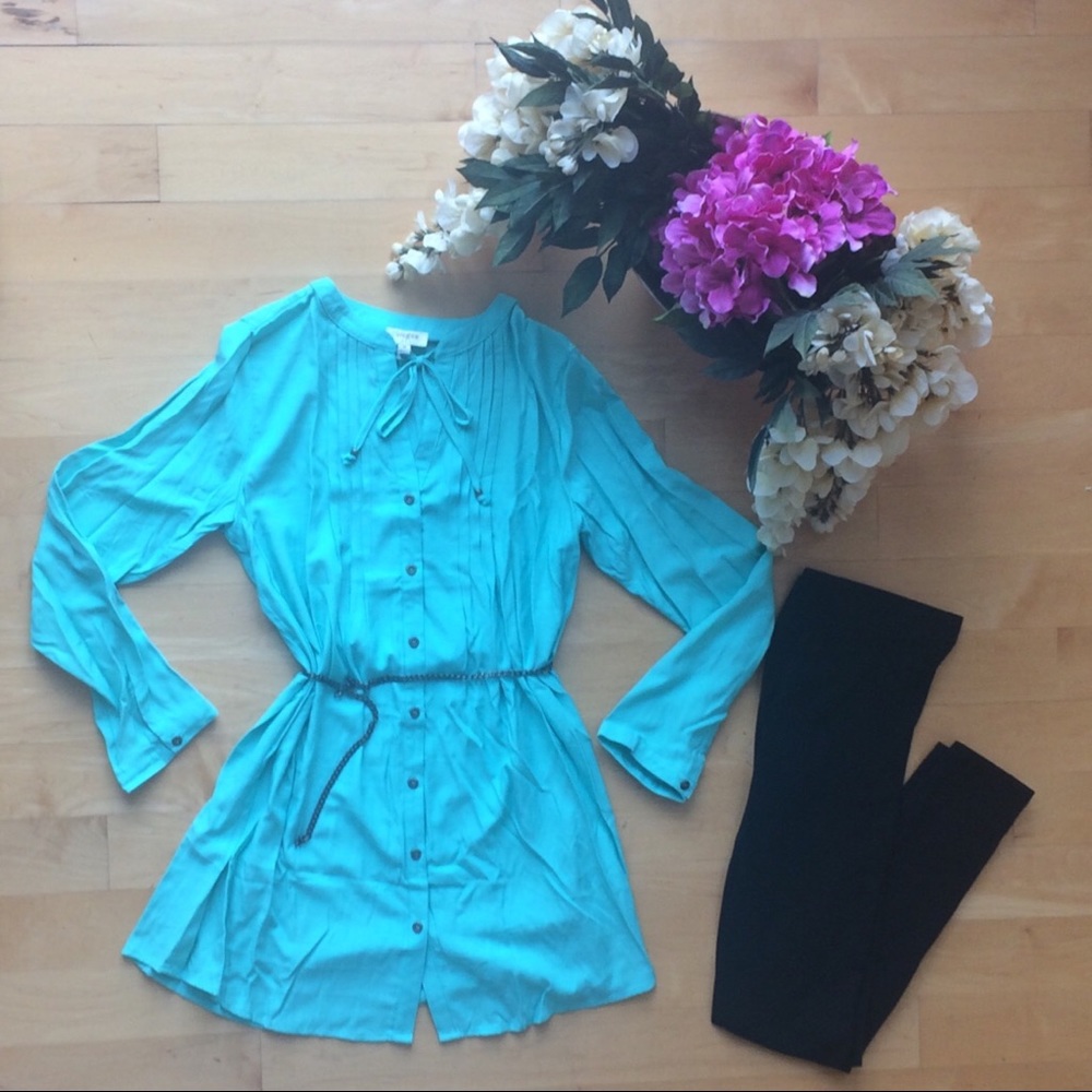 Button Up Tunic / Dress - Mint