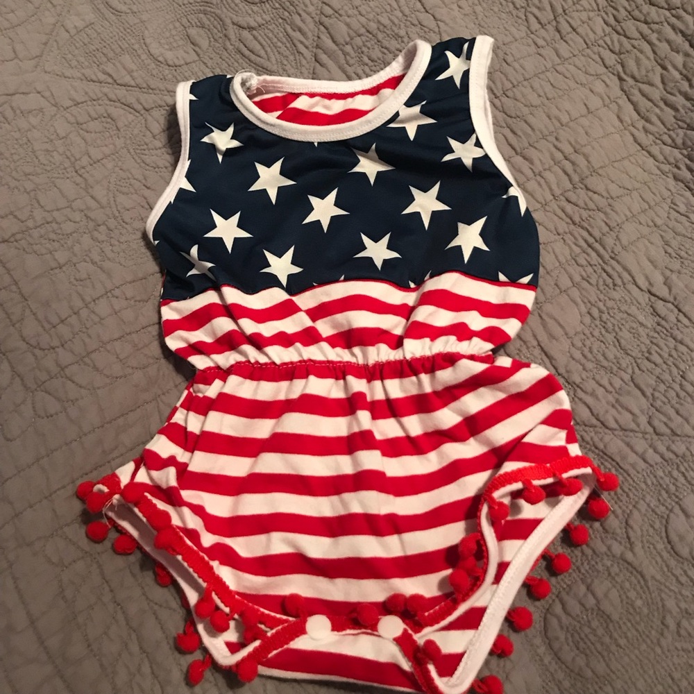 5/$20! Sale** Cute 4th of July Romper. 3-6month