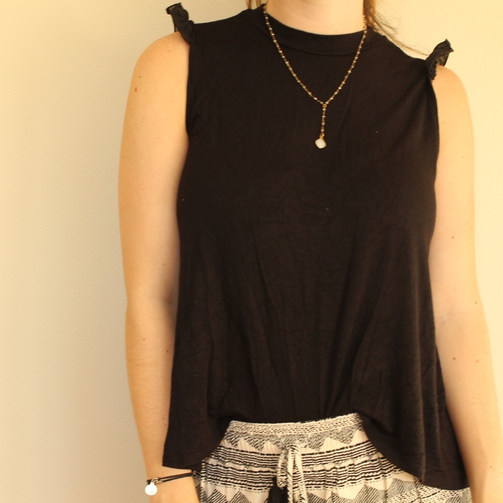 Black Ruffle Top - Picture 2 of 2