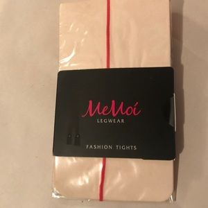 Me Moi nude tights with red back seams