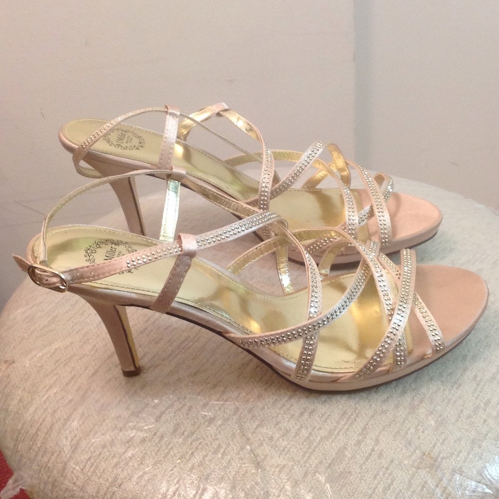 Strappy gold heels
