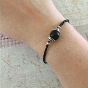 Black and silver bracelet