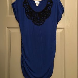 Blue maternity top