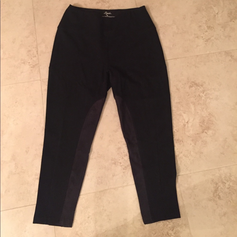 Lussh black pants with suede insert