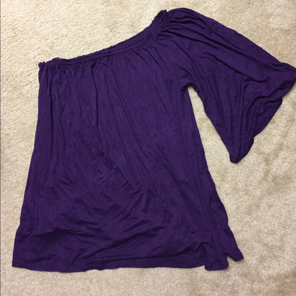 Purple one shoulder blouse