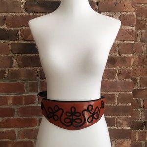 Vintage Brown Leather Belt