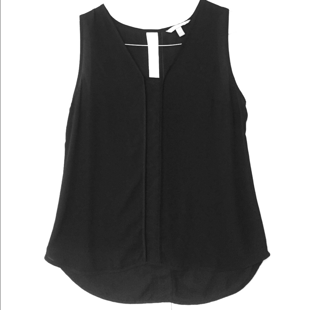 Banana Republic Medium Petite Black Sheer Blouse