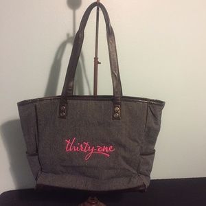Used Thirty One Cindy Tote in Railroad Denim