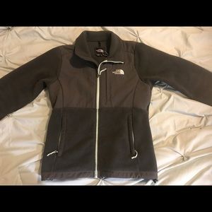 North Face Denali Jacket - Grey/Mint - Size Small