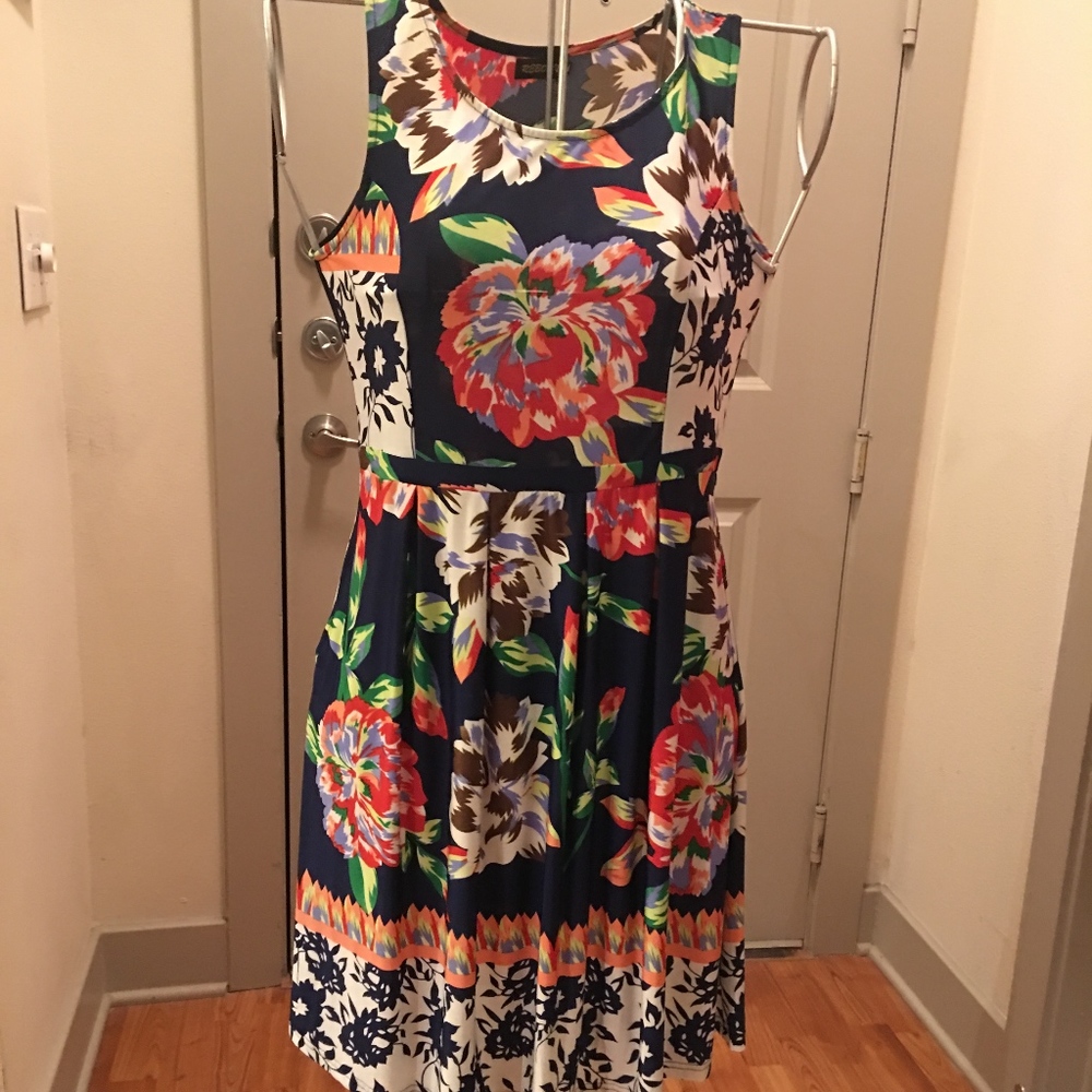 Reborn Navy Floral Dress