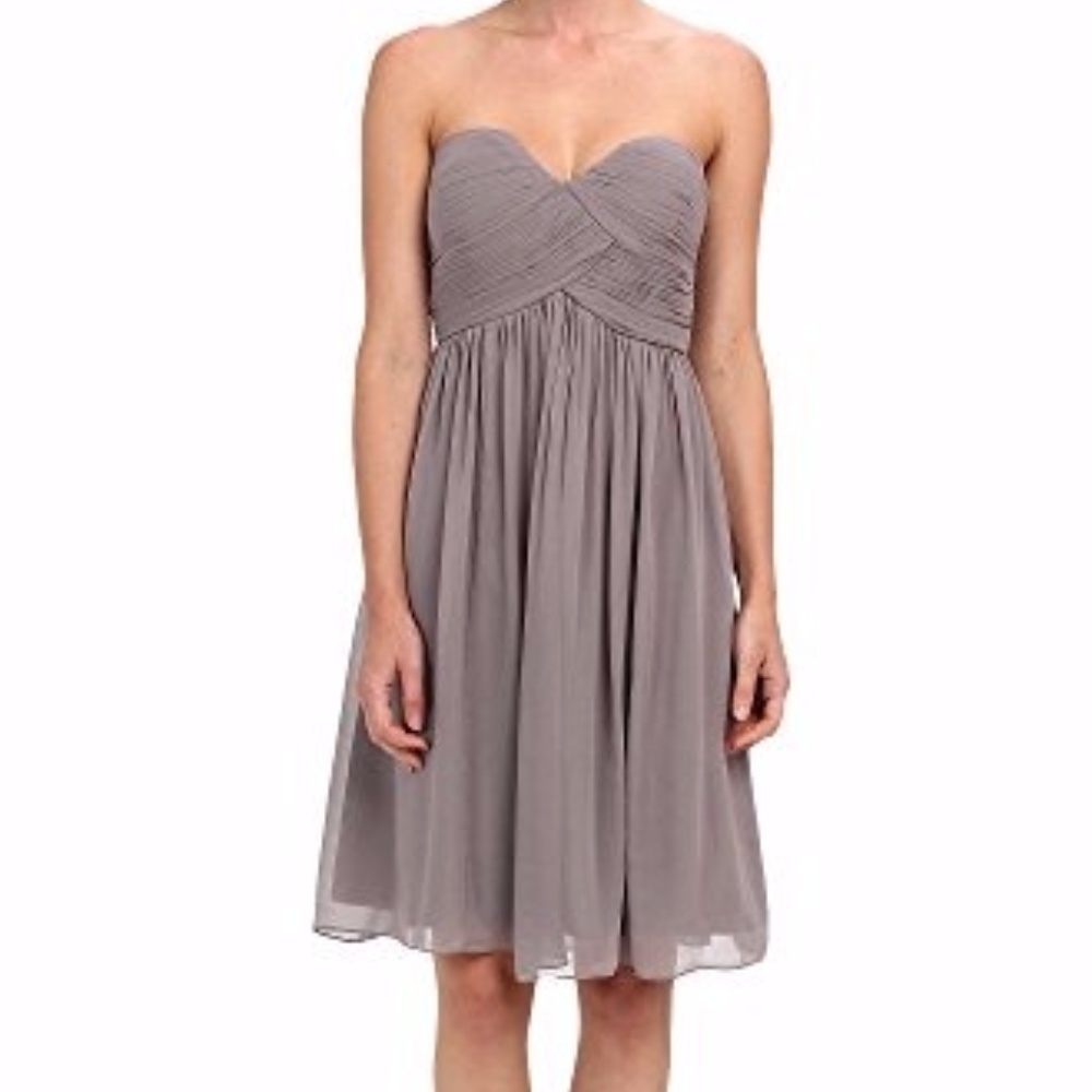 NWT Donna Morgan Silk Chiffon Strapless Dress