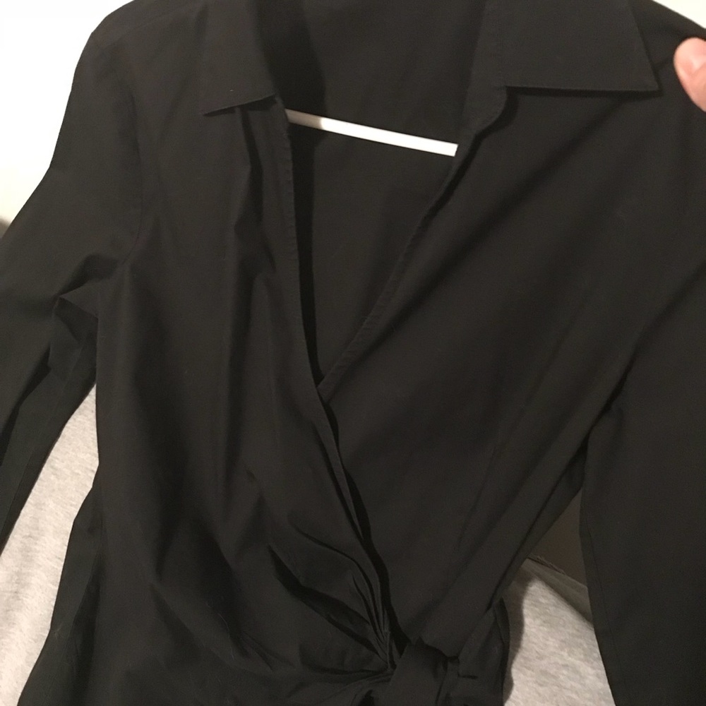 Black express wrap dress shirt - perf 4 work