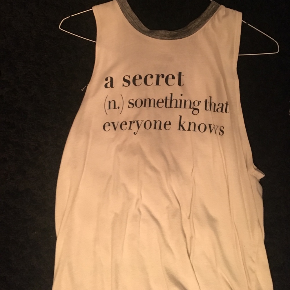 White graphic tank top