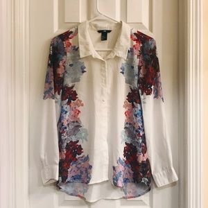 Long Sleeve Floral Blouse Size 4