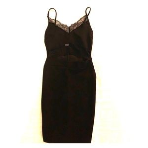 Black lace cut-out dress