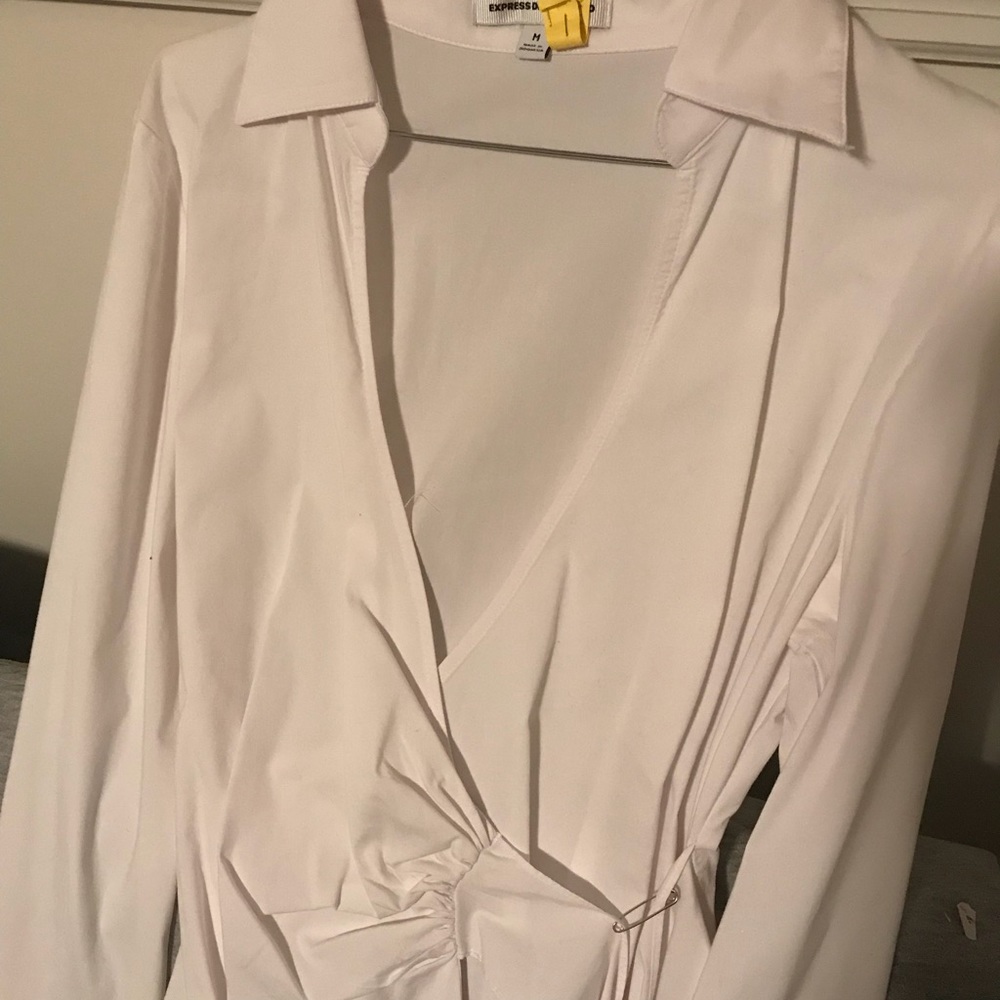 White Express wrap/dress shirt.