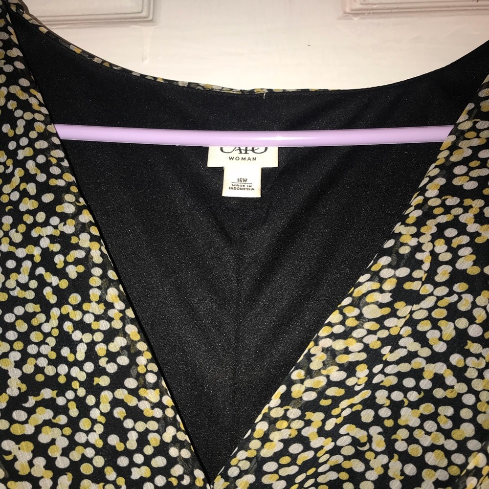 Cato. Size 16 women Black/ yellow/ white dress