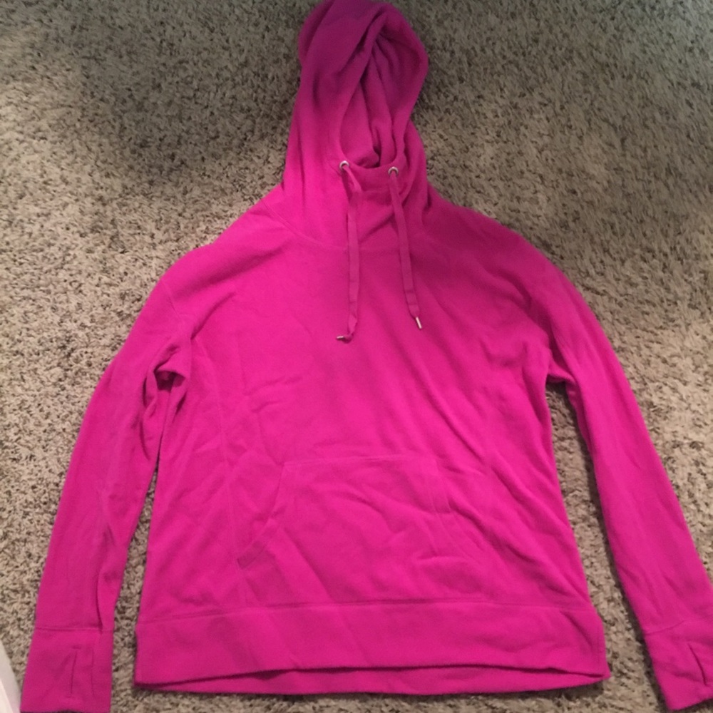 Soft, fleece, pink hoodie