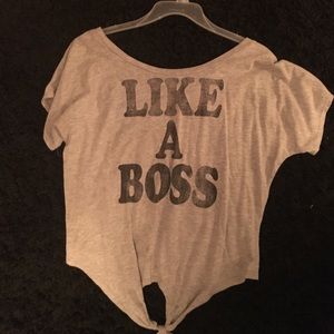 Grey graphic crop top