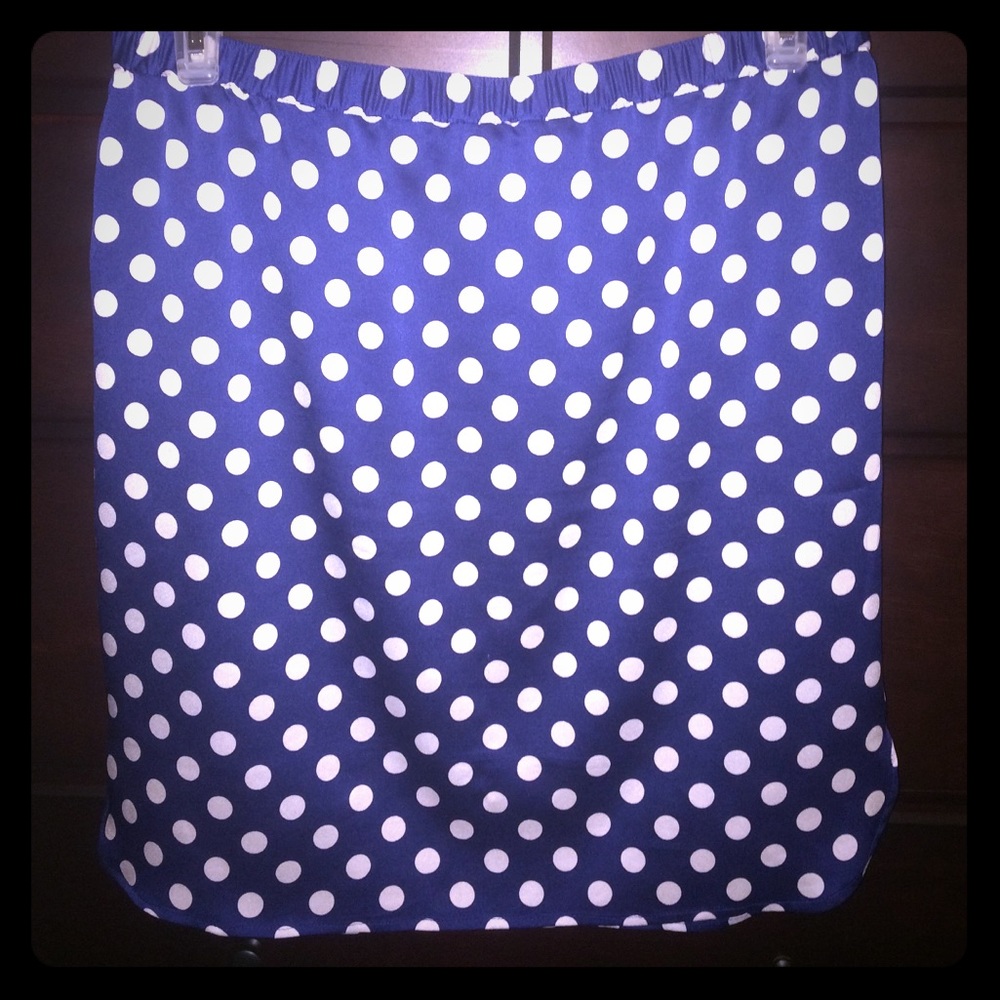 Blue & white polka dot Ann Taylor skirt