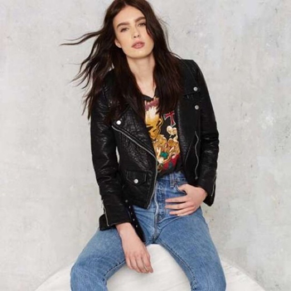 Nasty Gal Atomic Vegan Leather Jacket