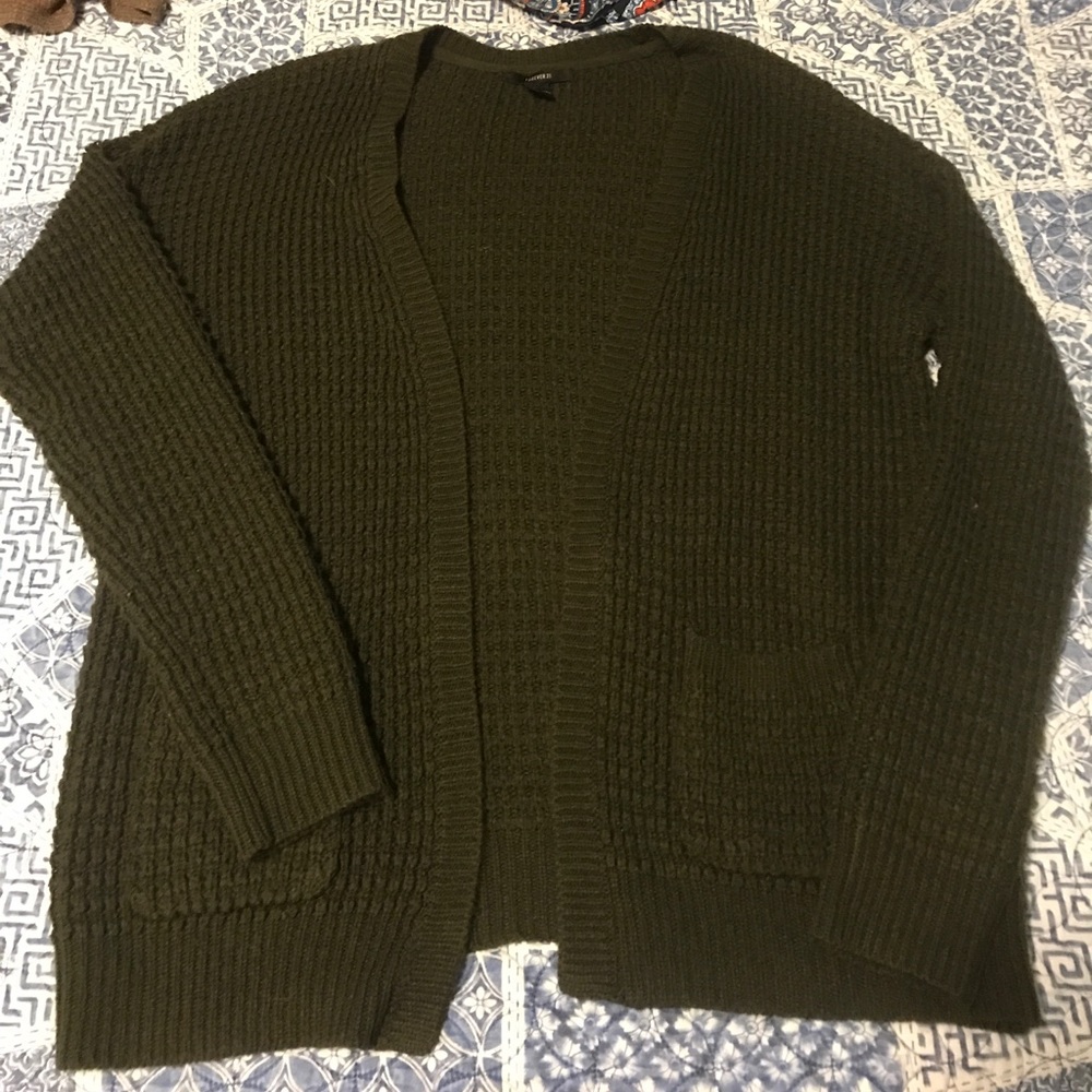 Olive Green Sweater Cardigan!