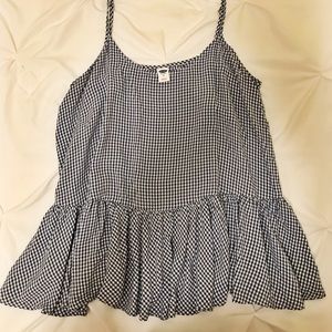 Navy & White Check Tank