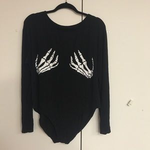 Cheeky Halloween Skull Hand Bodysuit