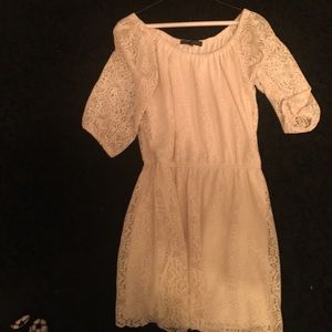 White flower cut out dress